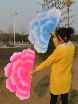 Peony flower fan opening dance props petal fan childrens performance Peony fan square dance fan adult dance fan