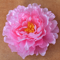 Simulation silk cloth peony clip headdress pink blue kindergarten sports dance performance hand flower props