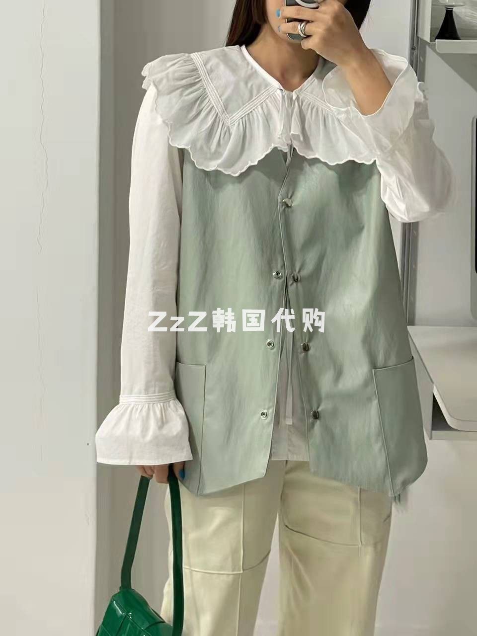 Two zzy ZZ Korea East Gate Spring Festival loose 100 lap sleeveless PU leather vest 1836