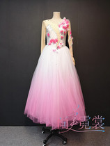 Ethnic dance long skirt atmospheric song with dance skirt new pink opening dance dress women custom rental