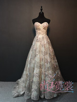 Beijing dress rental new high-end chest catwalk evening dress evening party catwalk dress