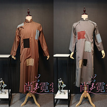Teahouse thunderstorm four generations drama patch long shirt cotton linen Beijing annual meeting performance costume Beijing rental rental rental