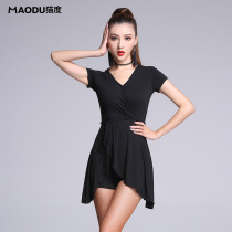 Cat degree 2019 spring Latin dance performance practice uniform female adult New coat clothing short sleeve professional national standard