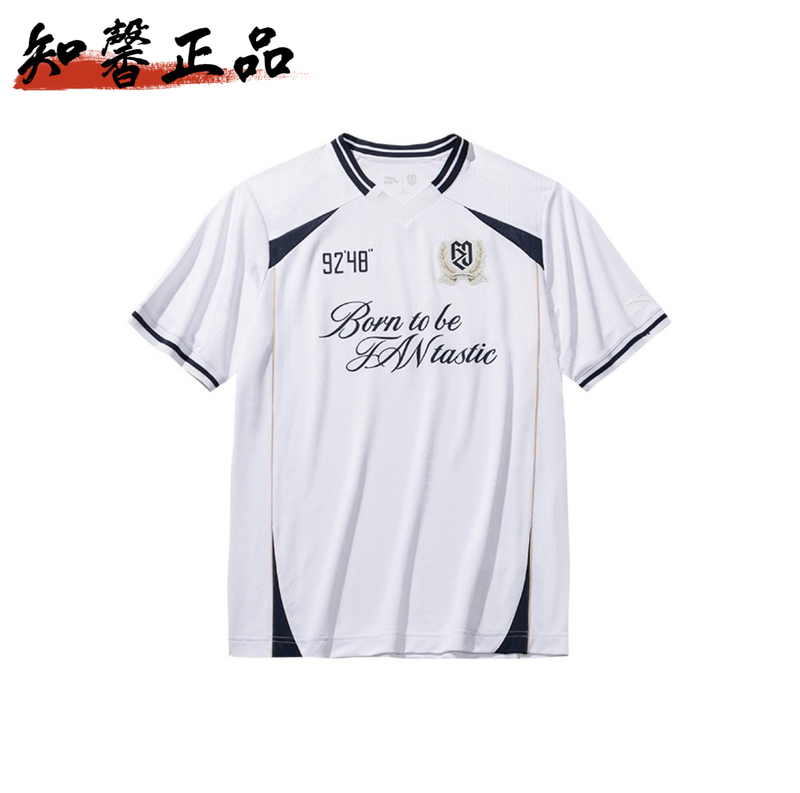 Anta Fan Zhen Dong Series Same Style Striped Letter Print Short-Sleeve T-Shirt Unisex
