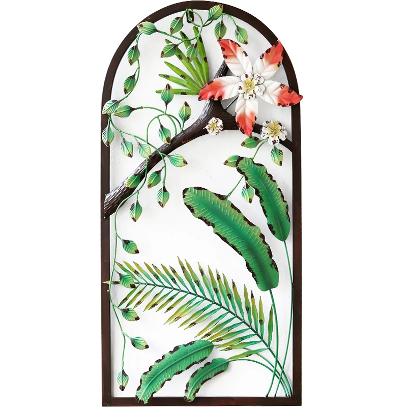 Iron decoration wall hanging plant three-dimensional art shape bar dining room shop window display mural forest series