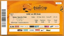 Qatar Football Tickets 2011 Asian Cup 24 Games UAE-Iran Original Ticket Collection