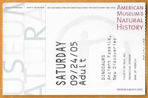 The original old ticket collection of the National Museum of History in Washington USA