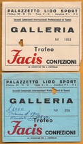 In 1962 the second International Tennis Professional Championships in Milan Italy 2 sports ticket collection commemorates