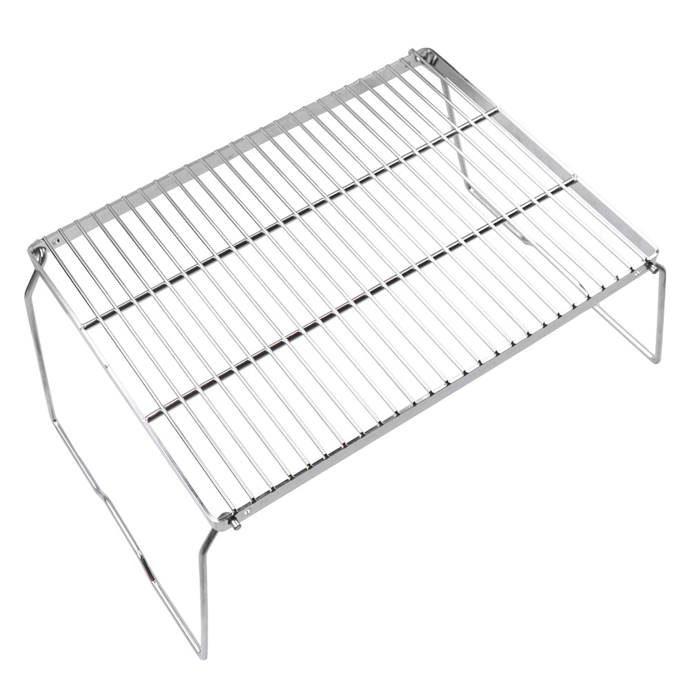 Outdoor Portable Folding Barbecue Grill Camping Picnic Stainless Steel Furnace End Bracket Wild Cover Boiler Grill Baking Net-Taobao