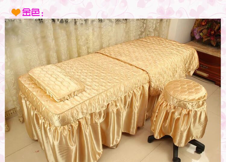 Châu Âu cao cấp cung cấp denim bedspread vẻ đẹp thẩm mỹ viện màu Bộ đồ giường giường lụa tùy chỉnh - Trang bị tấm ga chun bọc giường spa