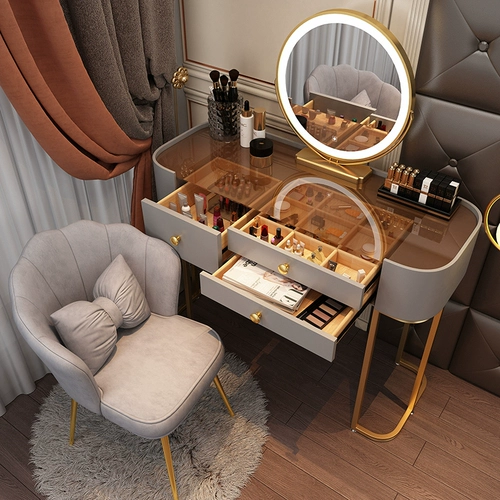 Стеклянный современный и минималистичный туалетный столик для спальни, коллекция 2023