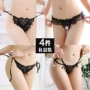 4 hộp quà mở thong sexy thong gợi cảm đồ lót rỗng phụ nữ eo thấp trong suốt cám dỗ T quần tie quần sịp