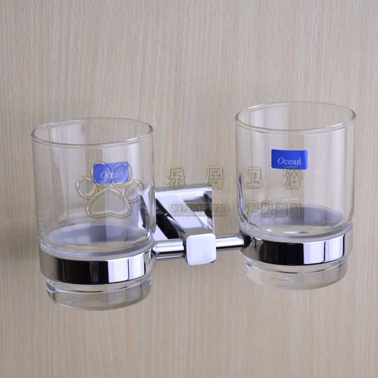 Total copper cup rack double gargle cup holder toothbrush cup holder double mug soap dispenser 84104