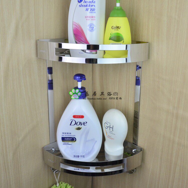 304 stainless steel corner frame corner basket bath basket double hook basket storage rack A34