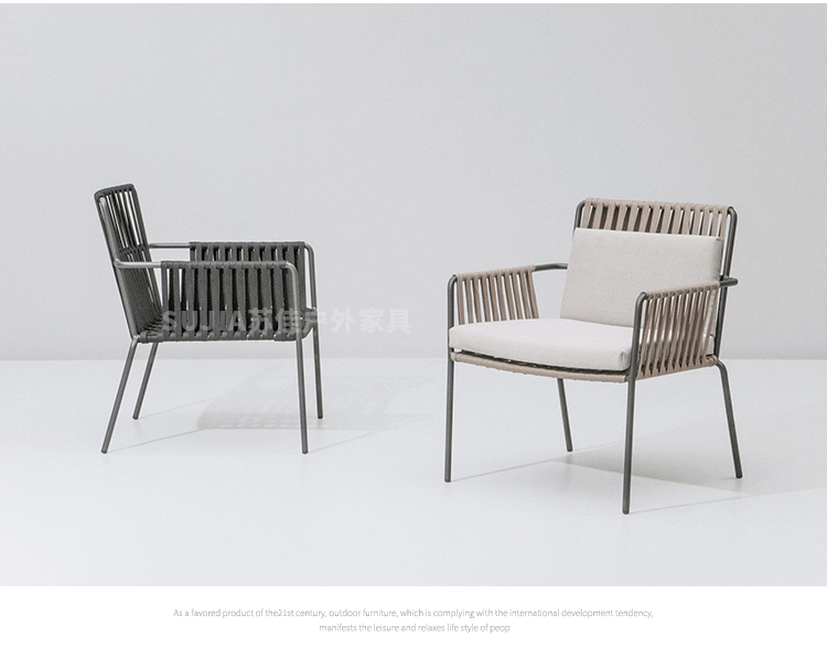 Giải trí ngoài trời wicker ghế ngoài trời bàn ăn ngoài trời và ghế kết hợp hiện đại tối giản sân thượng cà phê bàn ​​ghế mây ban ghe ban cong