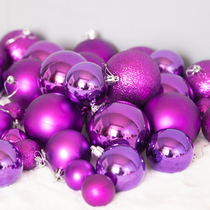 6-50cm decorative layout color ball Christmas decorations shopping mall window ceiling kindergarten purple bright light drop ball