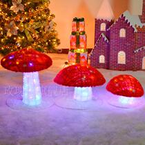 Christmas decorations Christmas scenes wrought iron mushrooms with colorful lanterns Christmas large scenes creative arrangement ornaments