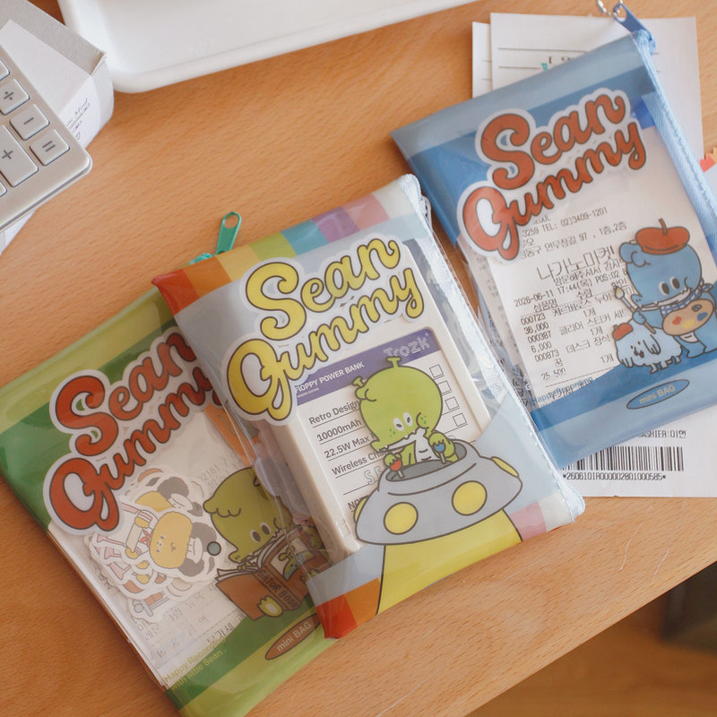 【Daily Good Day】Tummy Crocodile Original Design Sean Weekly Gummy Series Pvc Zipper Storage Bag