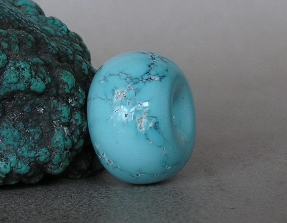 DIY аксессуары 原矿纯天然1.8绿松石鼓珠 小平安扣 diy散珠