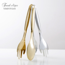 Stainless steel food clip barbecue dish steak food fried bread barbecue kitchen clip hot pot side dish