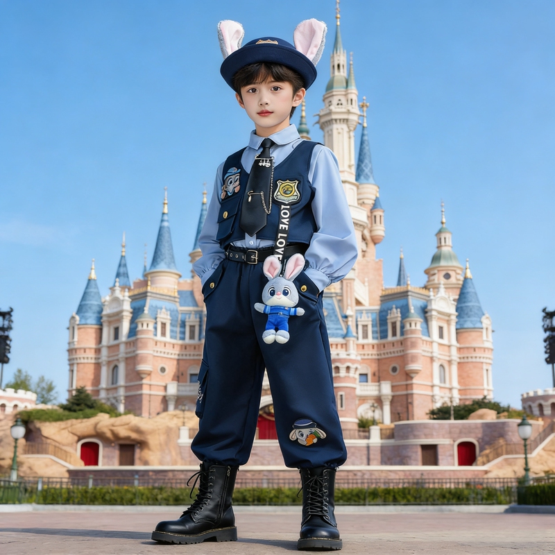 Boys' Suit, Rabbit Police Officer Costume, Kidsren's Cosplay Zootopia Performance Costume, Spring Girls' Judy Costume