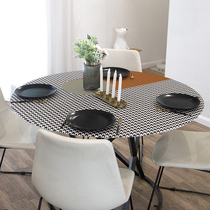 Round Table Mat Waterproof Anti-Oil Burn-Free Nordic Large Round Table Home Leather Thickening Customizable Table Mat