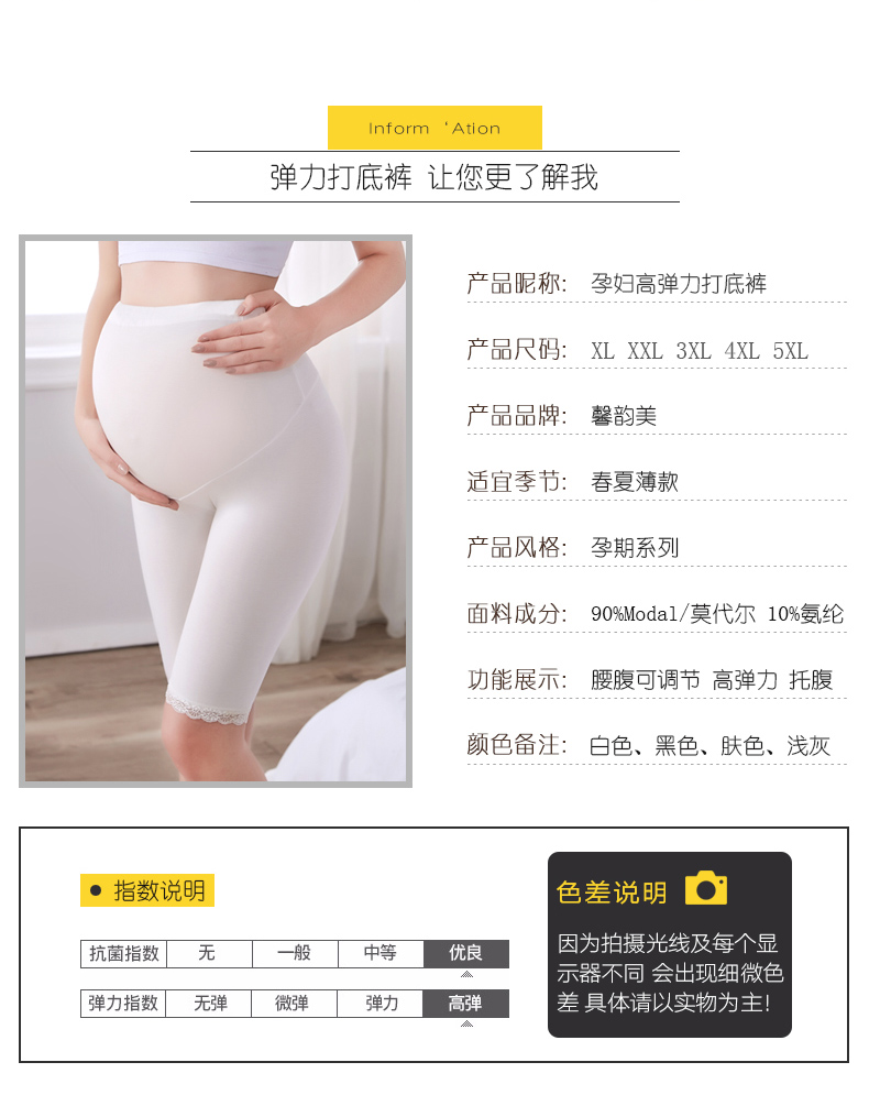 Phụ nữ mang thai quần short xà cạp 2018 mới dạ dày lift năm quần quần kích thước lớn quần an toàn chống ánh sáng mỏng mùa hè ăn mặc thời trang cho bà bầu