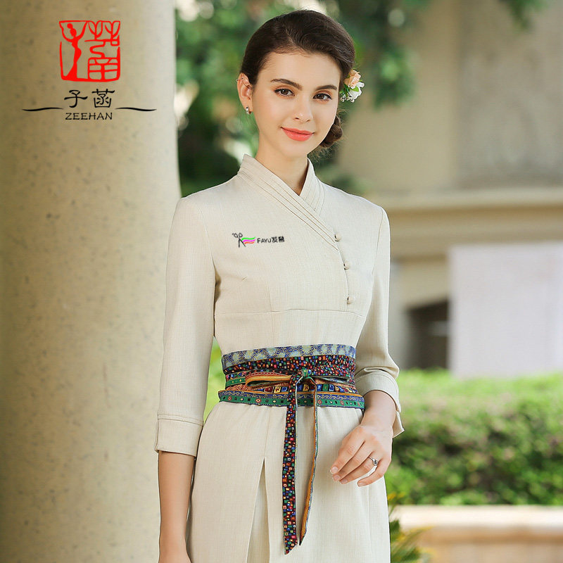 Summer Tai Style Spa Beauty Salon Wellness Club Foot Bath Technician Temperament Workwear Female Beautician Suits High-end