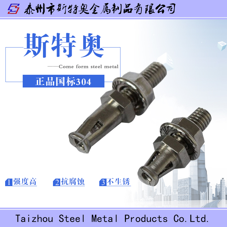 Screw-in back bolt expansion screw 304 stainless steel back bolt screw back bolt bolt marble tile dry hanging