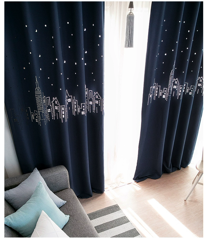 Star Castle rỗng màn rèm vải phòng khách hoàn thành phòng ngủ ánh sáng bóng cách nhiệt cô gái công chúa gió - Phụ kiện rèm cửa