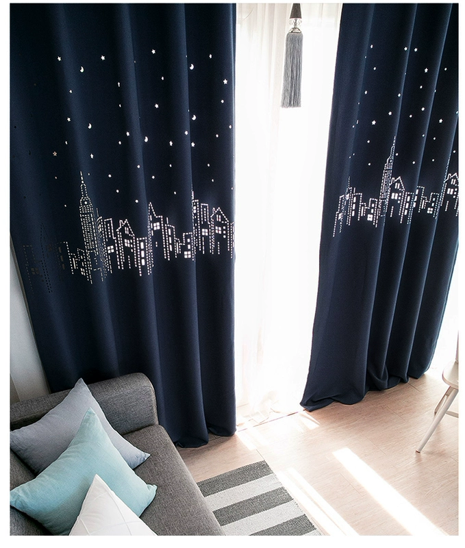 Star Castle rỗng màn rèm vải phòng khách hoàn thành phòng ngủ ánh sáng bóng cách nhiệt cô gái công chúa gió - Phụ kiện rèm cửa thanh treo rèm cửa bằng nhựa