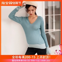 BELLYWEAR pregnant women sweater short autumn winter fashion slim V collar color base shirt pregnant women knitted top