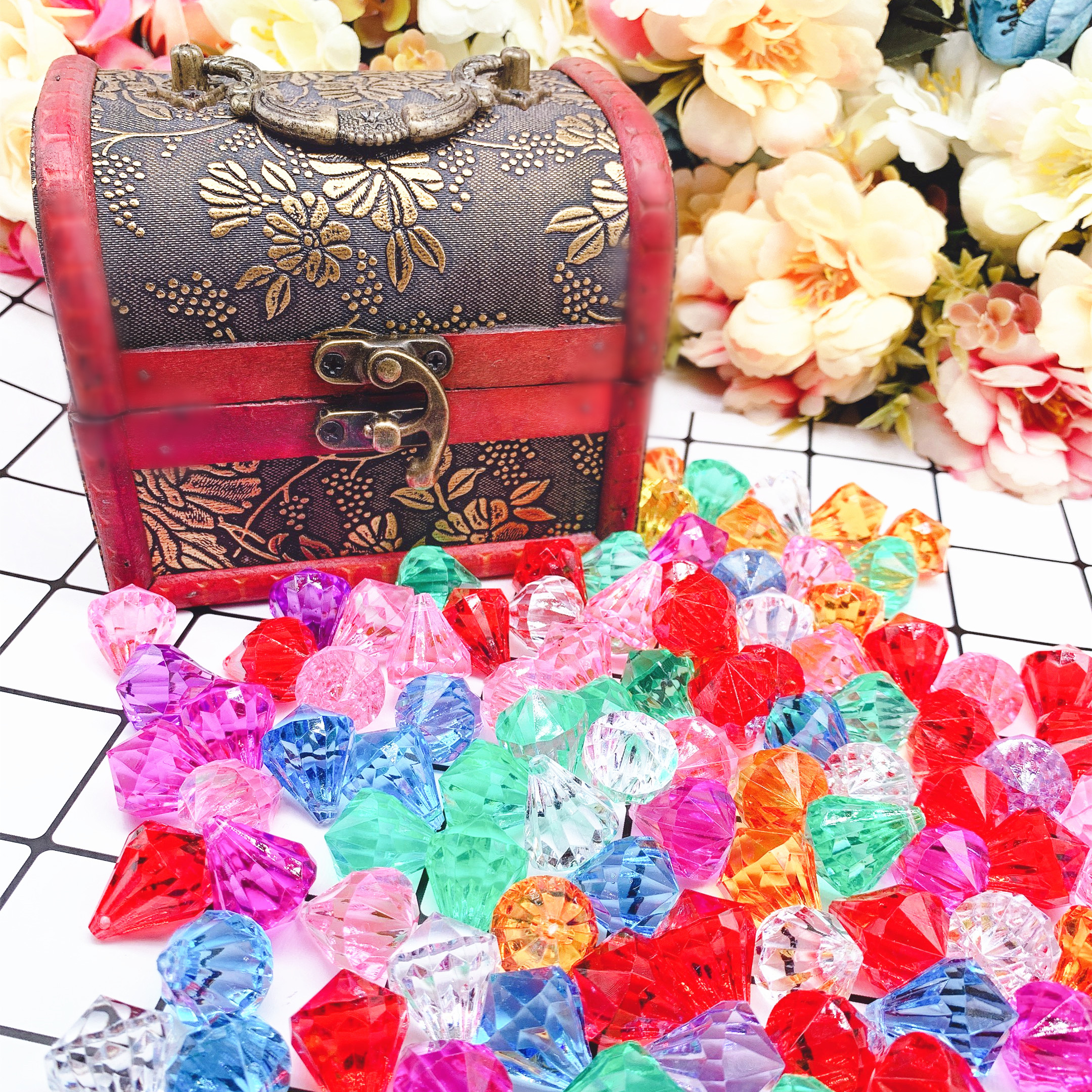 Đồ chơi trẻ em đá quý pha lê công chúa mơ ước đàn ông và phụ nữ trẻ em nhựa acrylic kim cương mẫu giáo đính cườm - Handmade / Creative DIY búp bê búp bê