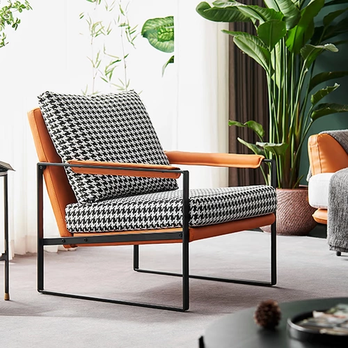 Скандинавский свет, роскошный одиночный диван-кресло, кресло для отдыха, интернет-модель знаменитости, комната с тигром, итальянский стиль, гостиная, кожаный диван-кресло