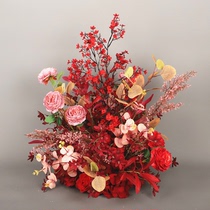 New wedding road flower Flower potted flower flower flower art table full of Sky star wedding flower row potted flower high Branch finished flower art