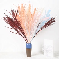 Simulation 3 fork Reed wedding decoration scattered tail needle sunflower leaf green planting wedding fake flower Reed flower arrangement decoration