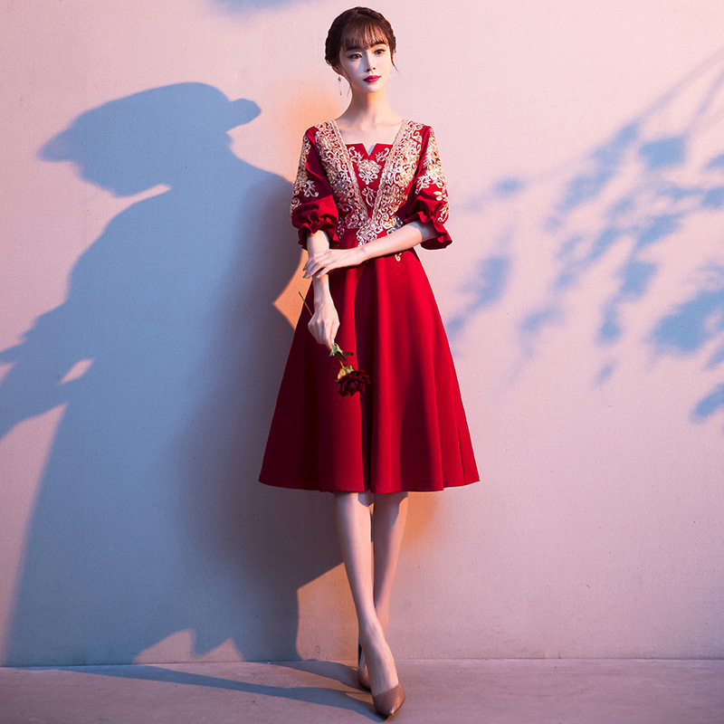 Plus Size Fat Women 200-240 Pounds Xiuhe Dress for Brides, Pregnant Women, Toast Dresses, Belly-Covering Wedding Dresses for Autumn Plus Size Fat Women 200-240 Pounds Xiuhe Dress for Brides, Pregnant Women, Toast Dresses, Belly-Covering Wedding Dresses for Autumn