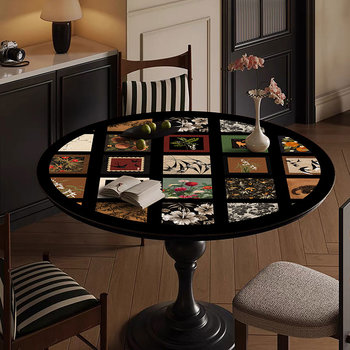 Round dining table mat with medium style oil-proof and waterproof Round dining table mat with medium style oil-proof and waterproof