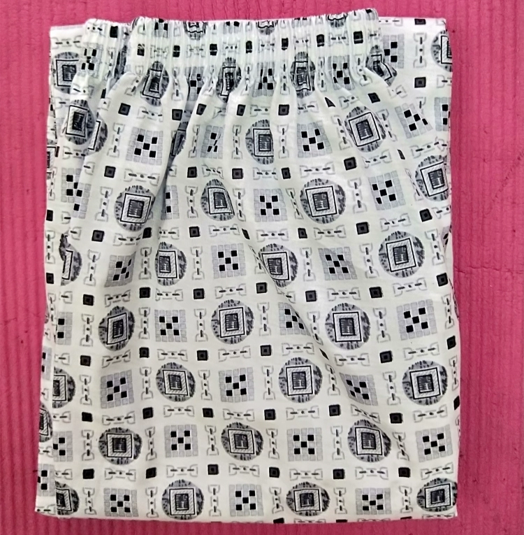 Quần pyjama nam quần lửng ống rộng lưới nhà cộng với chất béo kích thước lớn dệt bông điều hòa thoải mái dệt kim cotton