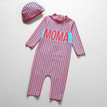 Korea Han Fan childrens swimsuit Boys and girls striped sports fashion swimsuit Childrens long sleeve trousers surf suit