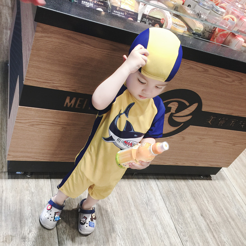 Hàn Quốc Han Fan baby baby mùa thu và mùa đông áo tắm bé trai áo tắm một mảnh áo chống nắng ấm nhanh khô quần áo lướt sóng quần áo trẻ em cao cấp