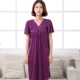 Mùa hè cỡ lớn phụ nữ lụa phụ nữ mang thai béo MM băng lụa cộng với chất béo ngắn tay áo ngủ nhà dịch vụ đồ ngủ đặt 220 kg áo ngủ nữ
