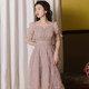 2023 summer new French niche retro design sense first love sweet mesh embroidery lace dress for women