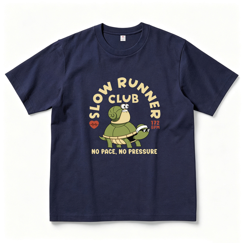 Jogging Club Exercise Runner Fun Turtle T-Shirt Men and Women Pure Cotton Round Neck Short Sleeve T-Shirt Loose Casual Jogging Club Exercise Runner Fun Turtle T-Shirt Men and Women Pure Cotton Round Neck Short Sleeve T-Shirt Loose Casual