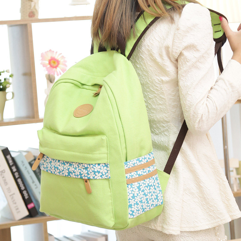 2021 new canvas Double shoulder bag Girls with schoolbags High school students Han edition Shoulder Bag Computer Bag Tide College Wind and Fresh