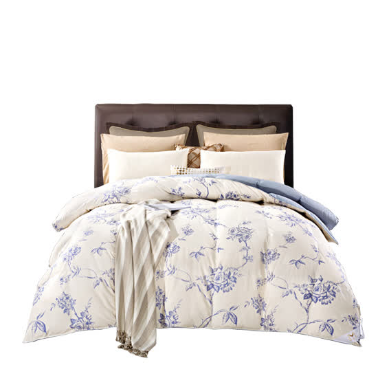 Snorman 80 all-cotton printed white goose down thickened winter quilts with oriental CJ shopping straight