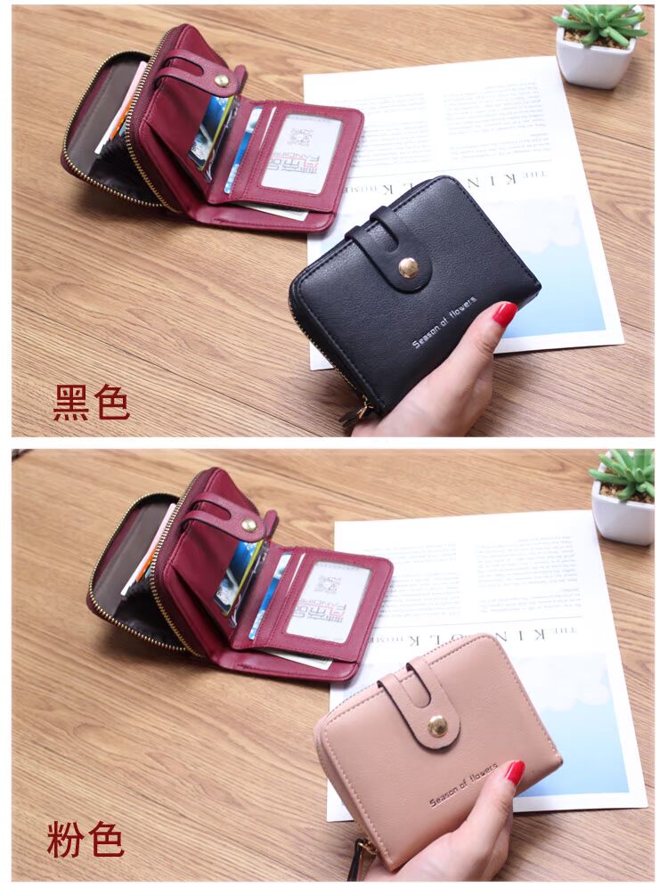 ✅2018 ví mới nữ ngắn sinh viên Hàn Quốc phiên bản gấp nhỏ thẻ accordion tươi một gói thủy triều đa chức năng ví lv