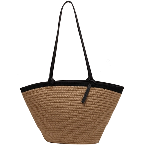 Вместительная и большая плетеная соломенная сумка через плечо, пляжная сумка на одно плечо, в западном стиле