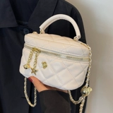 Портативная цепь с ромбовидным узором, небольшая сумка, сумка через плечо, летняя маленькая коробка, в западном стиле