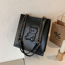 Retro bear tote bag ladies wild ins large capacity chain shoulder bag 2020 new net red shopping bag